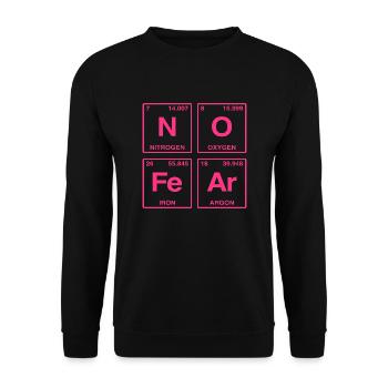 NO FEAR - mit Elementen des Perdiodensystems - Unisex Pullover - Schwarz - Vorne - Alina (178cm) & Michal (187cm)