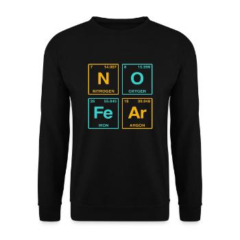 NO FEAR - mit Elementen des Perdiodensystems - Unisex Pullover - Schwarz - Vorne - Alina (178cm) & Michal (187cm)