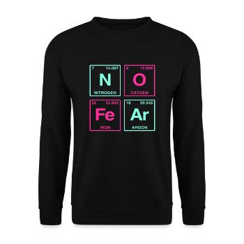 NO FEAR - mit Elementen des Perdiodensystems - Unisex Pullover - Schwarz - Vorne - Alina (178cm) & Michal (187cm)