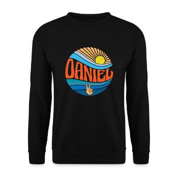 Daniel Shirt Vintage Sunset Daniel Groovy Tie Dye - Unisex Sweatshirt - black - Front - Alina (178cm) & Michal (187cm)