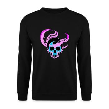 Feu Crâne Fumée Rose Squelette Flammes 5 - Sweat-shirt Unisexe - noir - Devant - Alina (178cm) & Michal (187cm)