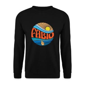 Fabio Shirt Vintage Sunset Fabio Groovy Tie Dye - Unisex Sweatshirt - black - Front - Alina (178cm) & Michal (187cm)