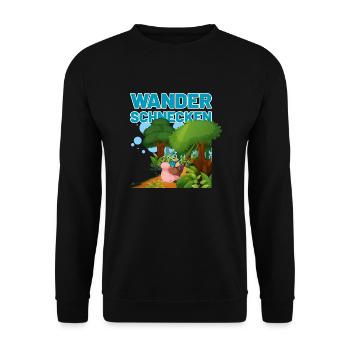 die Wanderschnecken blau - Unisex Pullover - Schwarz - Vorne - Alina (178cm) & Michal (187cm)