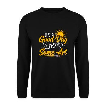 C’est une bonne journée pour faire de l’éducation artistique un artiste - Sweat-shirt Unisexe - noir - Devant - Alina (178cm) & Michal (187cm)