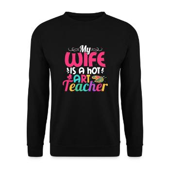 Ma femme est une professeure d’art chaude Éducation artistique - Sweat-shirt Unisexe - noir - Devant - Alina (178cm) & Michal (187cm)