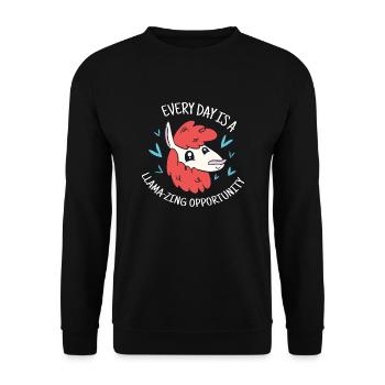 Everyday Is A Llama-Zing Opportunity Funny Llama - Unisex Sweatshirt - black - Front - Alina (178cm) & Michal (187cm)