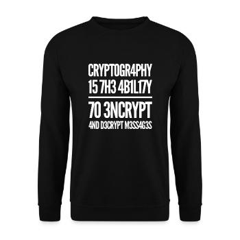 Cryptography Coden L337 Leetspeak Saying - Unisex Sweatshirt - black - Front - Alina (178cm) & Michal (187cm)