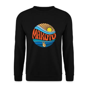 Makoto Hemd Vintage Sunset Makoto Groovy Tie Dye - Unisex Pullover - Schwarz - Vorne - Alina (178cm) & Michal (187cm)
