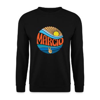 Marcio Hemd Vintage Sunset Marcio Groovy Tie Dye - Unisex Pullover - Schwarz - Vorne - Alina (178cm) & Michal (187cm)