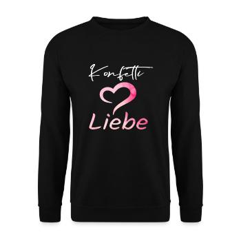 Konfetti im liebe - Unisex Pullover - Schwarz - Vorne - Alina (178cm) & Michal (187cm)