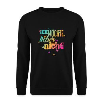 Bartleby der Schreiber - Ich möchte lieber nicht - Unisex Pullover - Schwarz - Vorne - Alina (178cm) & Michal (187cm)