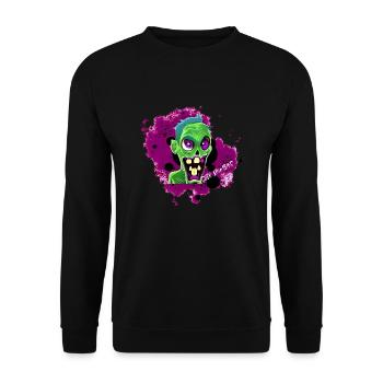 A Cute Zombie Violet Bob - Unisex Sweatshirt - black - Front - Alina (178cm) & Michal (187cm)