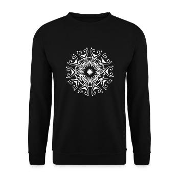 Symbol Geschenk Ornament Ethnic Spirit Art Orient - Unisex Pullover - Schwarz - Vorne - Alina (178cm) & Michal (187cm)