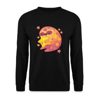 Galaxy Sloth tenant un t-shirt Star T - Sweat-shirt Unisexe - noir - Devant - Alina (178cm) & Michal (187cm)