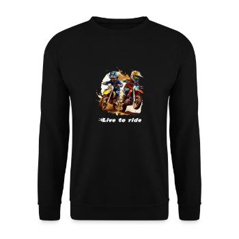 Leben, um zu fahren - Unisex Pullover - Schwarz - Vorne - Alina (178cm) & Michal (187cm)