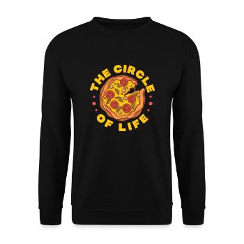 Le cercle de la vie | Pizza - Sweat-shirt Unisexe - noir - Devant - Alina (178cm) & Michal (187cm)