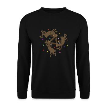 drei Osterhasen - Unisex Pullover - Schwarz - Vorne - Alina (178cm) & Michal (187cm)