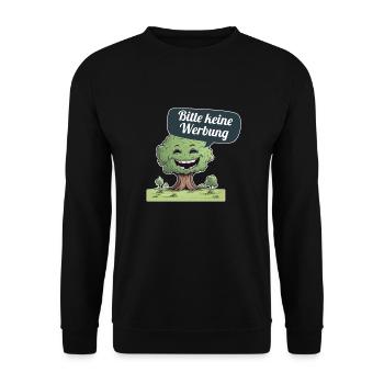 Bitte keine Werbung sagt der Baum - Unisex Pullover - Schwarz - Vorne - Alina (178cm) & Michal (187cm)