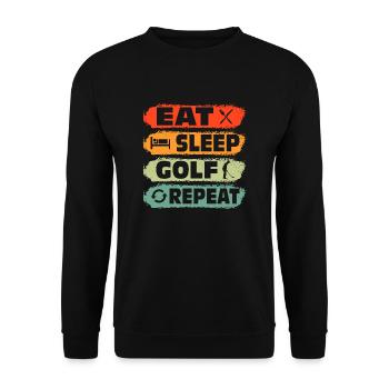 Eat Sleep Golf Repeat Par Tee Golfing - Unisex Sweatshirt - black - Front - Alina (178cm) & Michal (187cm)
