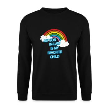 Mein Schwiegersohn ist mein Lieblingskind lustige Familie - Unisex Pullover - Schwarz - Vorne - Alina (178cm) & Michal (187cm)