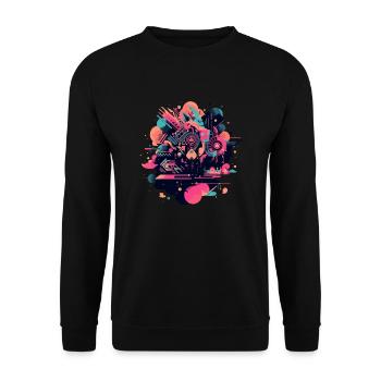 Géométrie abstraite - Sweat-shirt Unisexe - noir - Devant - Alina (178cm) & Michal (187cm)