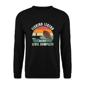 Légende de pêche - Niveau « Flétan » terminé - Sweat-shirt Unisexe - noir - Devant - Alina (178cm) & Michal (187cm)