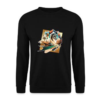 abstract uae in the future cartoon - Unisex Sweatshirt - black - Front - Alina (178cm) & Michal (187cm)