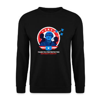 Thank You For Protecting Our Great Country Patriot - Sweat-shirt Unisexe - noir - Devant - Alina (178cm) & Michal (187cm)