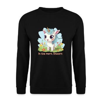 In the morn, Unicorn - Sweat-shirt Unisexe - noir - Devant - Alina (178cm) & Michal (187cm)