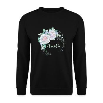 Pour Amélie - Sweat-shirt Unisexe - noir - Devant - Alina (178cm) & Michal (187cm)