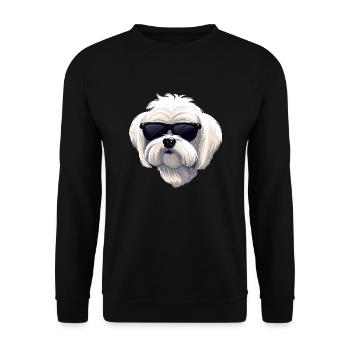 Maltese Dog The Gangster - Unisex Sweatshirt - black - Front - Alina (178cm) & Michal (187cm)