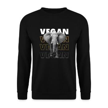 Éléphant végétalien - Sweat-shirt Unisexe - noir - Devant - Alina (178cm) & Michal (187cm)