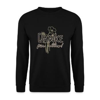 Danke für alles - Unisex Pullover - Schwarz - Vorne - Alina (178cm) & Michal (187cm)