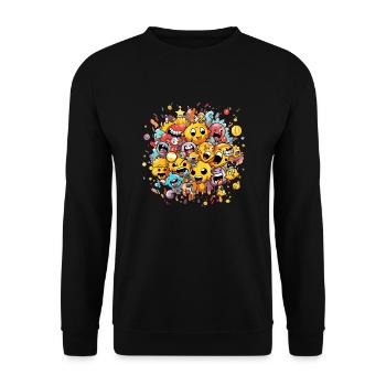 Smileys n°1 - Unisex Sweatshirt - black - Front - Alina (178cm) & Michal (187cm)
