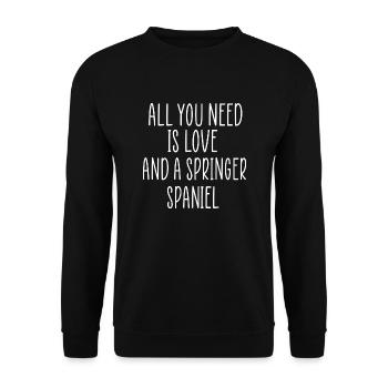 love springer spaniel - Unisex Sweatshirt - black - Front - Alina (178cm) & Michal (187cm)