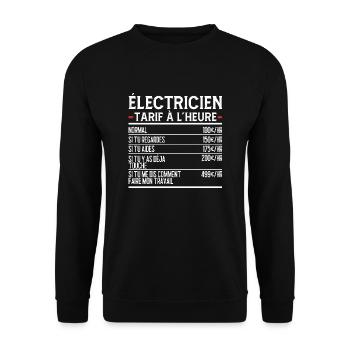Électricien Idée Cadeau Humour - Sweat-shirt Unisexe - noir - Devant - Alina (178cm) & Michal (187cm)