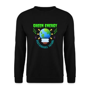 Green energy, sustainable future - Unisex Sweatshirt - black - Front - Alina (178cm) & Michal (187cm)