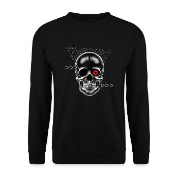 skull - Unisex Pullover - Schwarz - Vorne - Alina (178cm) & Michal (187cm)
