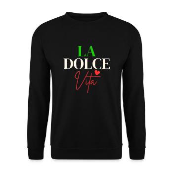 Italia Italy Italien Bella Italia Dolce Vita - Unisex Pullover - Schwarz - Vorne - Alina (178cm) & Michal (187cm)