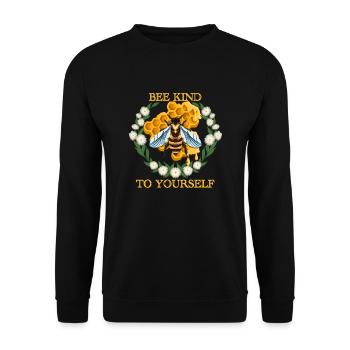 Bee Kind to yourself - Unisex Pullover - Schwarz - Vorne - Alina (178cm) & Michal (187cm)