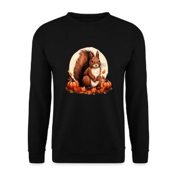 Eichhörnchen - Unisex Pullover - Schwarz - Vorne - Alina (178cm) & Michal (187cm)
