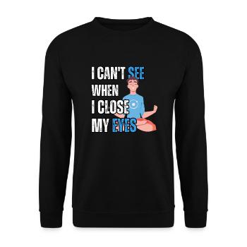 Lustiges T-Shirt-Design mit ironischem Zitat - Unisex Pullover - Schwarz - Vorne - Alina (178cm) & Michal (187cm)