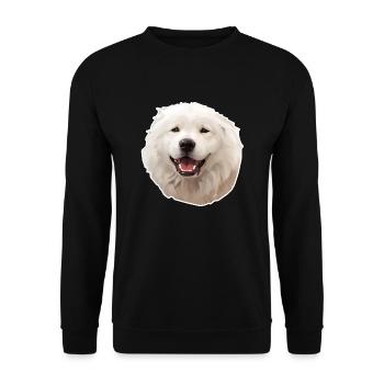 Shepherd of Maremma and Abruzzo - Unisex Sweatshirt - black - Front - Alina (178cm) & Michal (187cm)