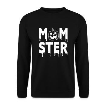 Halloween Costume Pumpkin Skeleton Horror Ghost - Unisex Sweatshirt - black - Front - Alina (178cm) & Michal (187cm)