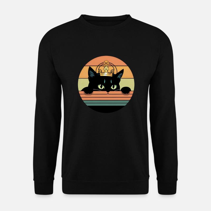 Chat avec couronne - Sweat-shirt Unisexe - noir