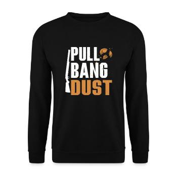 Pull Bang Dust Skeet Shooting Trapshooting - Unisex Pullover - Schwarz - Vorne - Alina (178cm) & Michal (187cm)