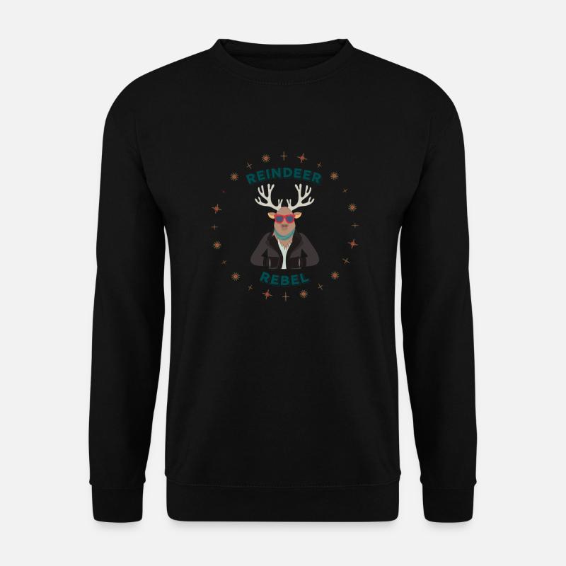 Reindeer Biker Rebell - Unisex Pullover - Schwarz
