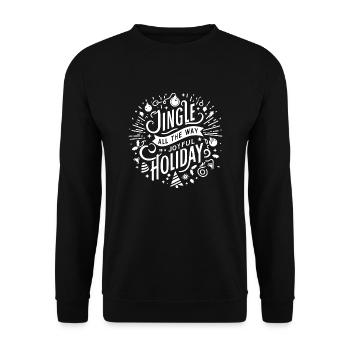 Jingle auf dem Weg zu einem fröhlichen Feiertag - Unisex Pullover - Schwarz - Vorne - Alina (178cm) & Michal (187cm)