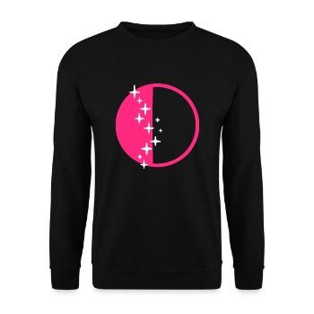 Buchstabe O Glitzer - Unisex Pullover - Schwarz - Vorne - Alina (178cm) & Michal (187cm)