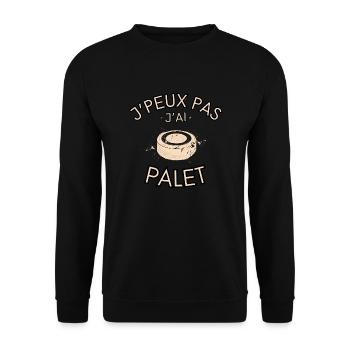 J'Peux pas j'ai Palet - Sweat-shirt Unisexe - noir - Devant - Alina (178cm) & Michal (187cm)